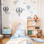hot air balloons wall sticker, hot air balloons wall decal, blue hot air balloons wall sticker, blue hot air balloons wall decal