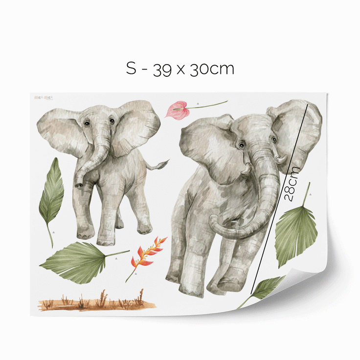 Jungle wall stickers -  Elephants safari