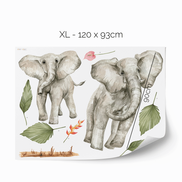 Jungle wall stickers -  Elephants safari
