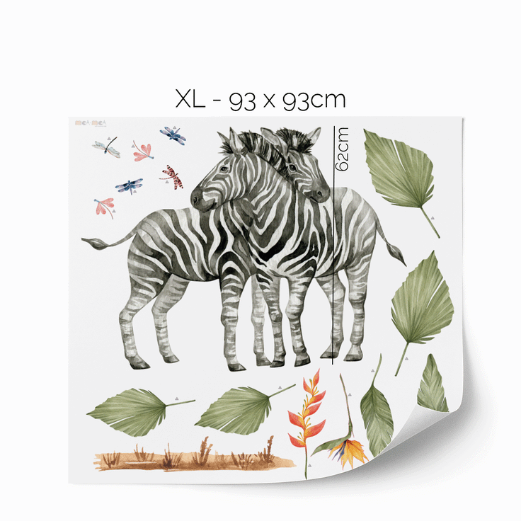 Jungle wall stickers - Zebras safari