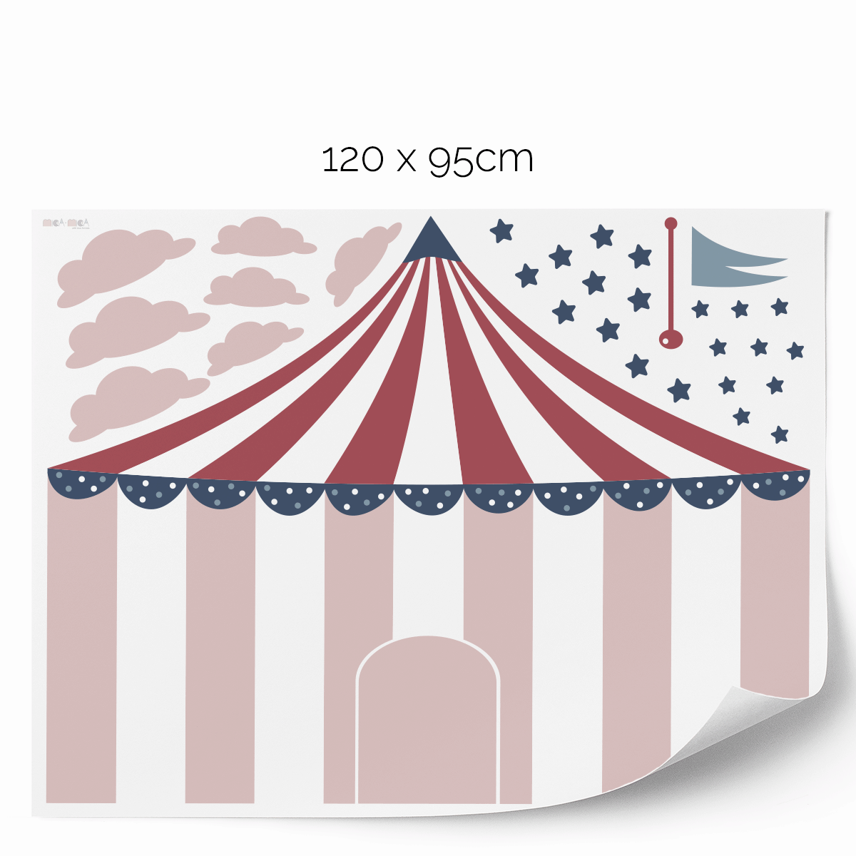 Circus wall stickers - Up, up and away (pink)