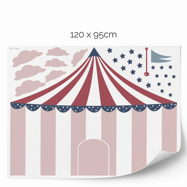 Circus wall stickers - Up, up and away (pink)