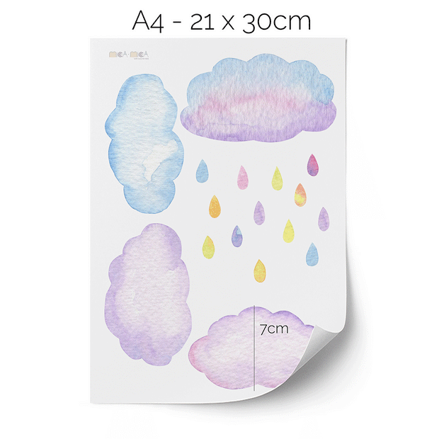 Clouds wall stickers - Watercolour clouds