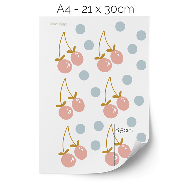 Summer cherries wall stickers