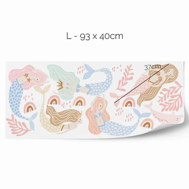 Mermaid wall stickers (Pastel)