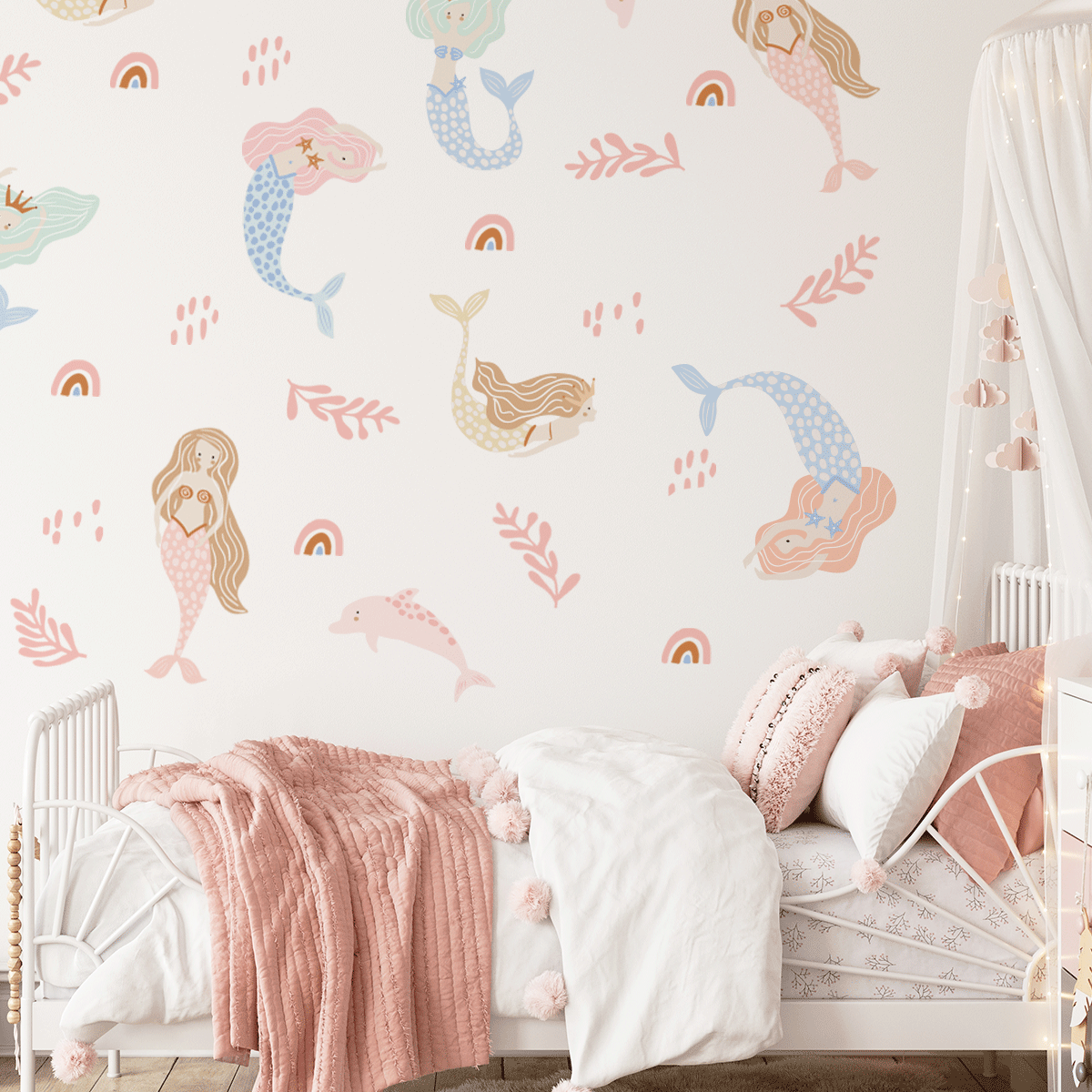 Mermaid wall stickers (Pastel)