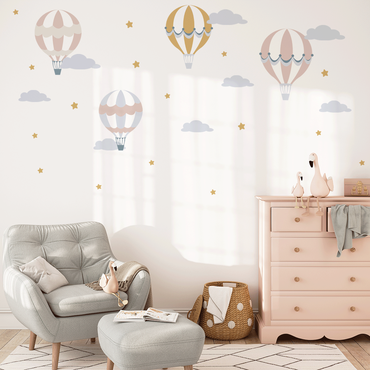 Air balloons wall stickers - Up and away