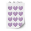 Hearts wall stickers - Purple watercolour hearts
