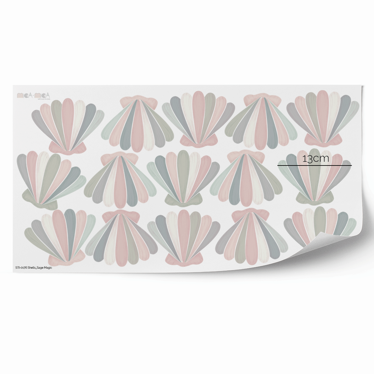 Mini-shells wall stickers - Sage magic