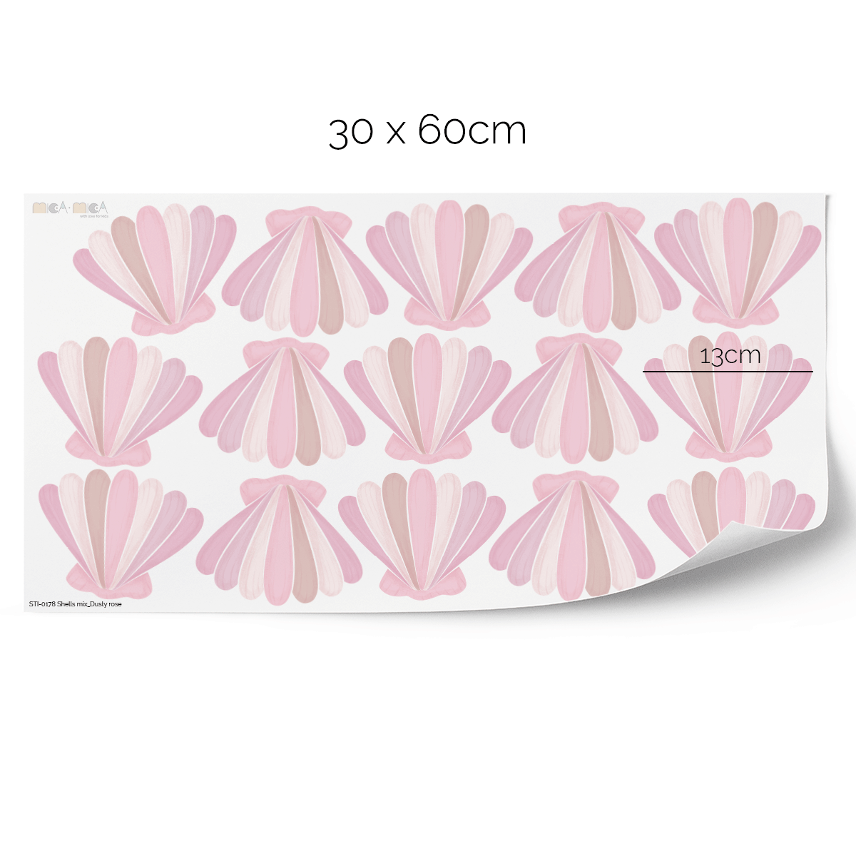 Mini-shells wall stickers - Dusty rose
