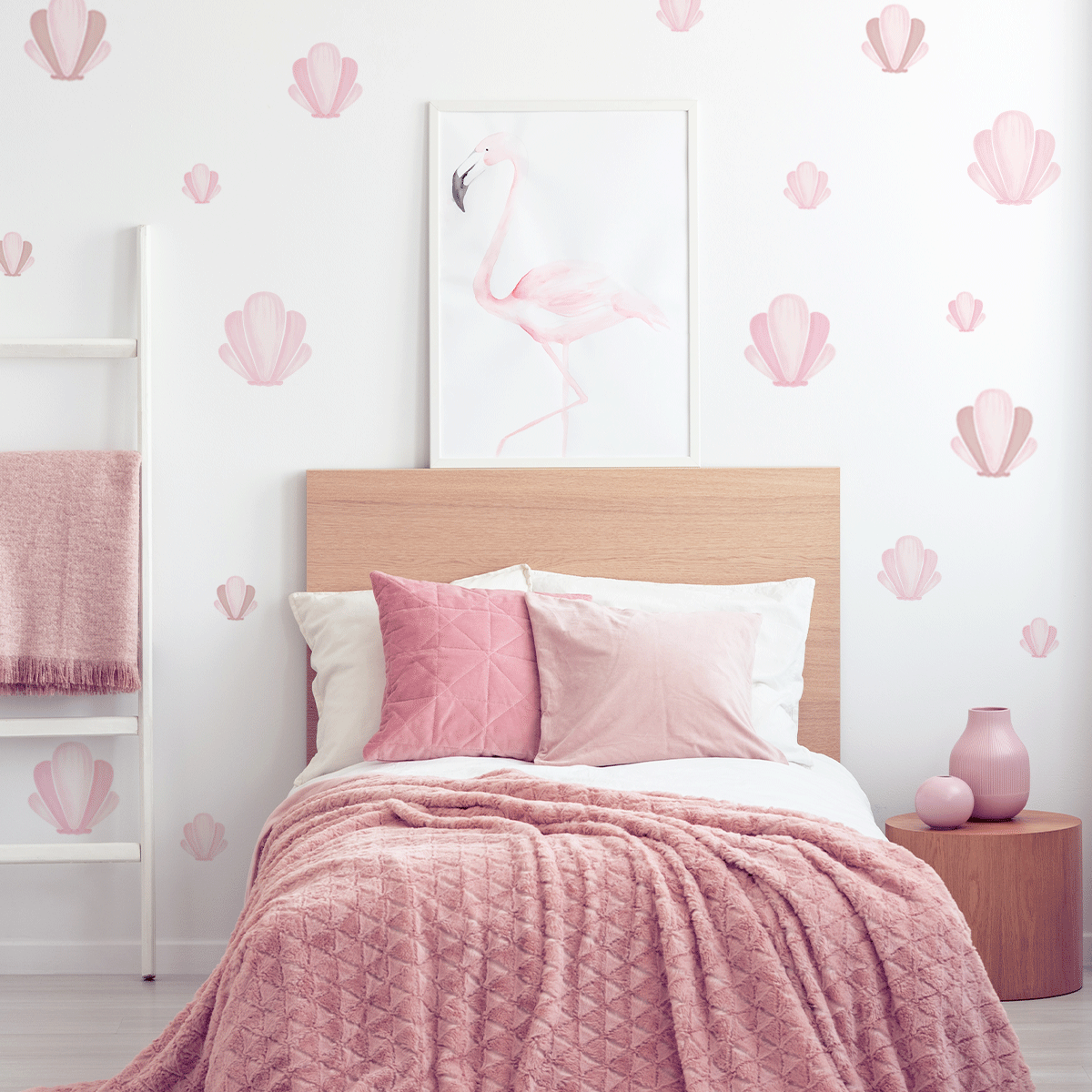 Shell mix wall stickers - Dusty rose