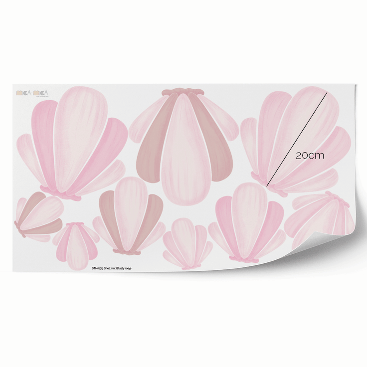 Shell mix wall stickers - Dusty rose
