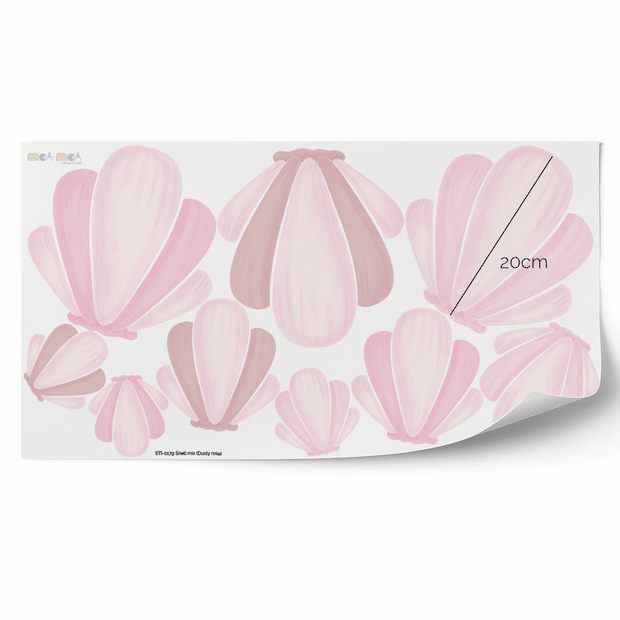 Shell mix wall stickers - Dusty rose