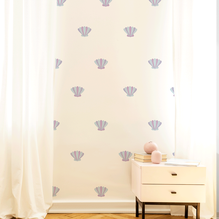 Mini-shells wall stickers - Pink & Blue Splash