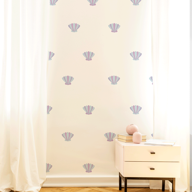 Mini-shells wall stickers - Pink & Blue Splash