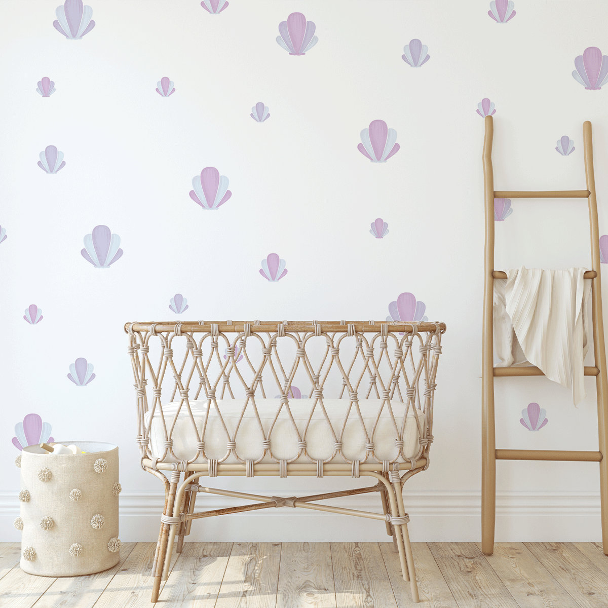 Shell mix wall stickers - Pink & Blue Splash
