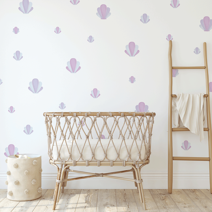 Shell mix wall stickers - Pink & Blue Splash