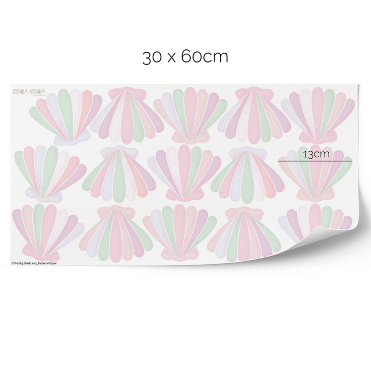 Cheeky mermaid tail wall stickers - Pastel whisper