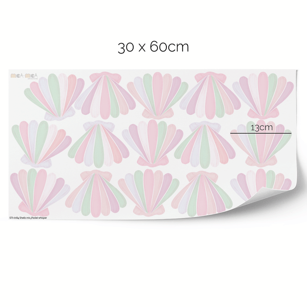 Mini-shells wall stickers - Pastel whisper