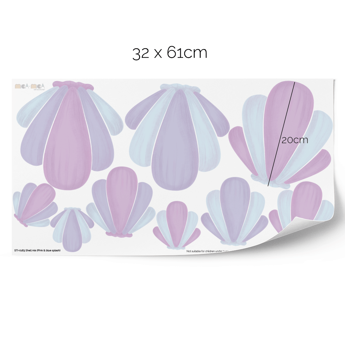 Cheeky mermaid tail wall stickers - Pink & Blue Splash