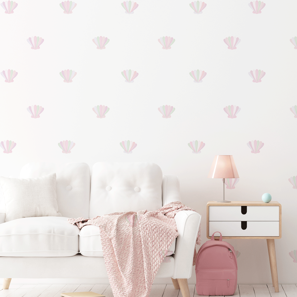 Cheeky mermaid tail wall stickers - Pastel whisper