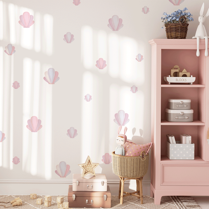 Shell mix wall stickers - Pastel whisper