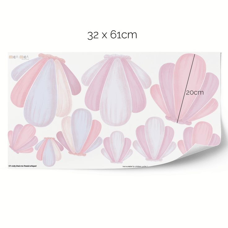 Shell mix wall stickers - Pastel whisper