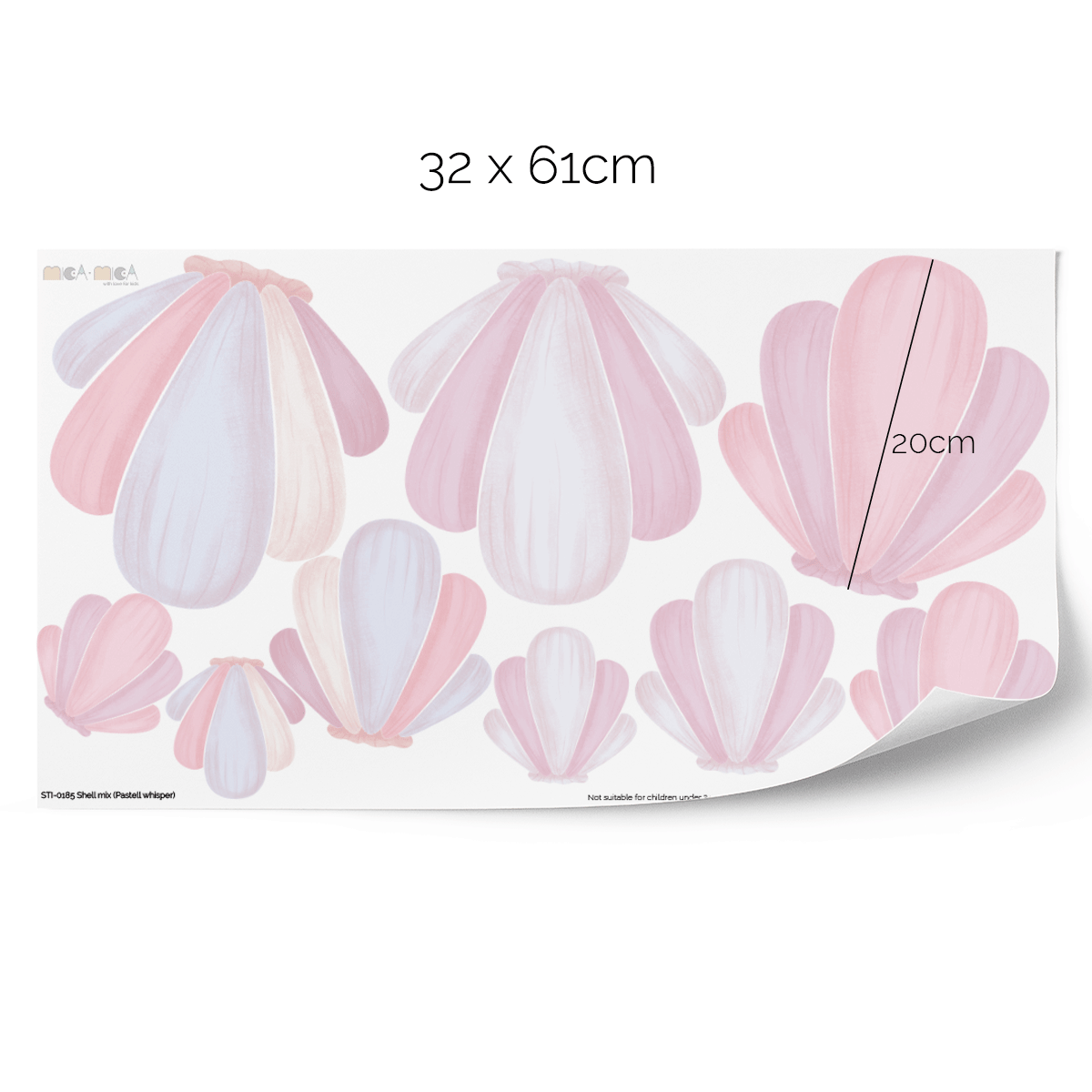 Cheeky mermaid tail wall stickers - Pastel whisper