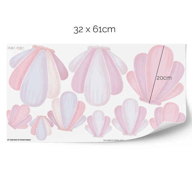 Shell mix wall stickers - Pastel whisper