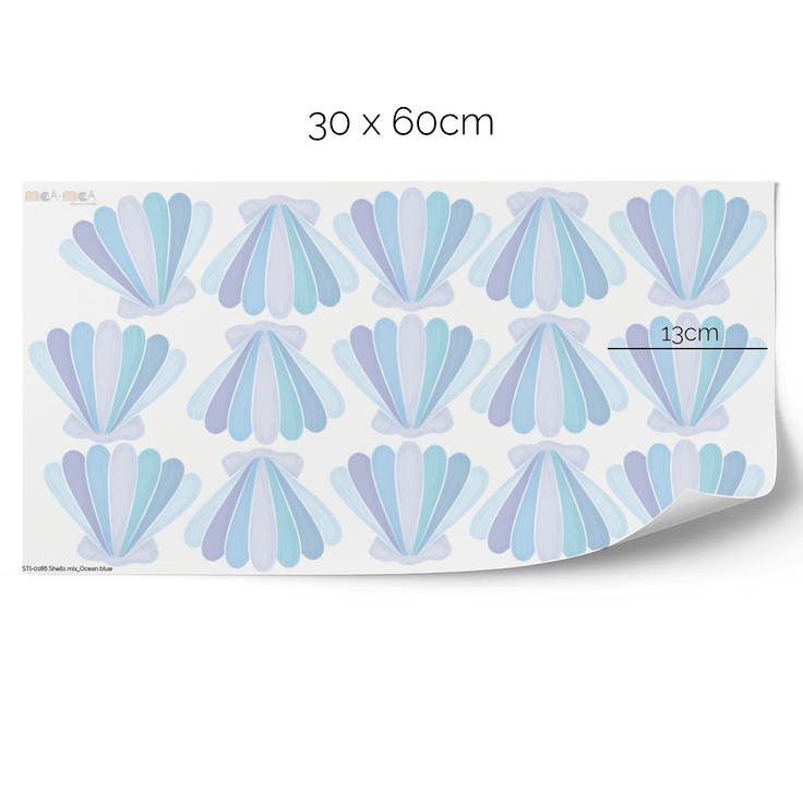 Cheeky mermaid tail wall stickers - Ocean blue