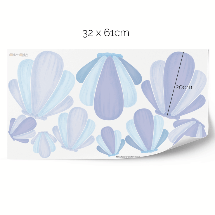 Cheeky mermaid tail wall stickers - Ocean blue