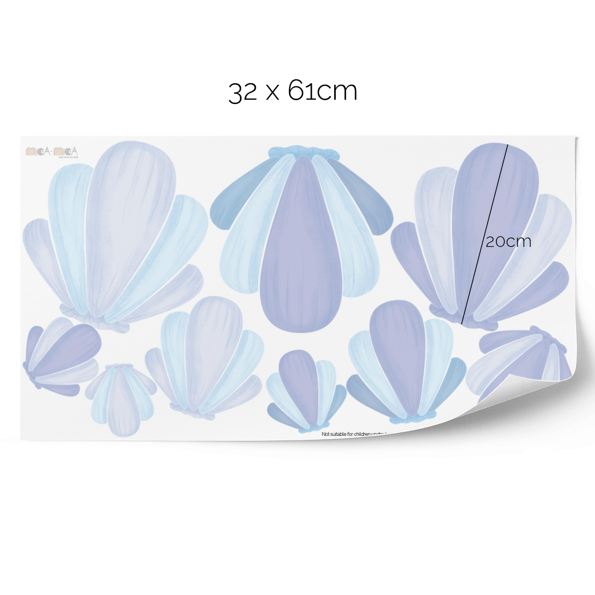Shell mix wall stickers - Ocean blue