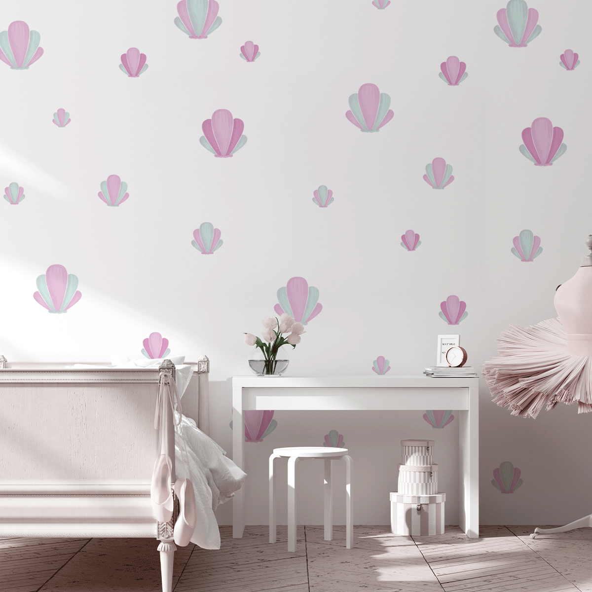 Cheeky mermaid tail wall stickers - Colourful charm