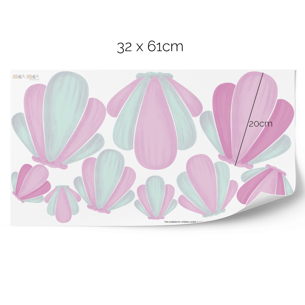 Cheeky mermaid tail wall stickers - Colourful charm