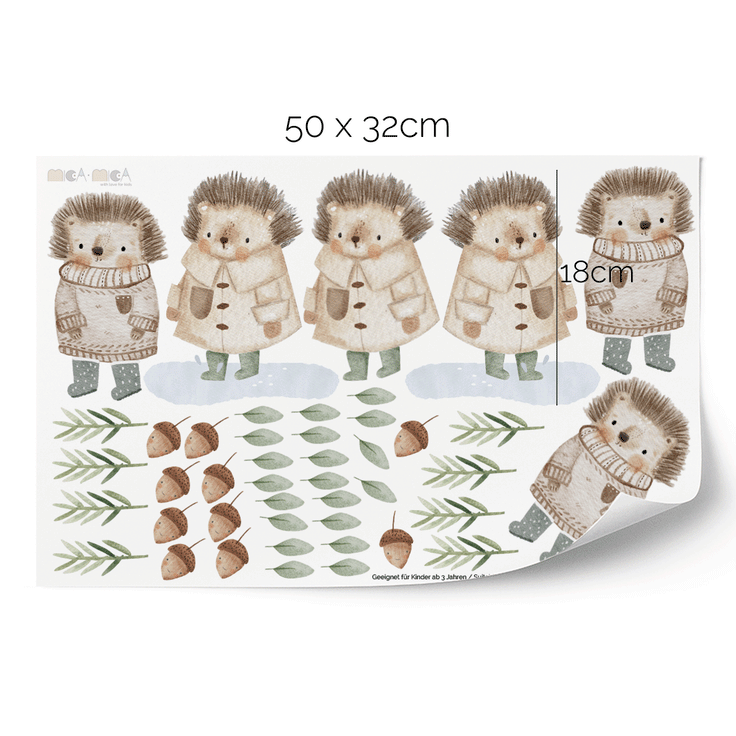 Wall stickers - Cute hedgehogs