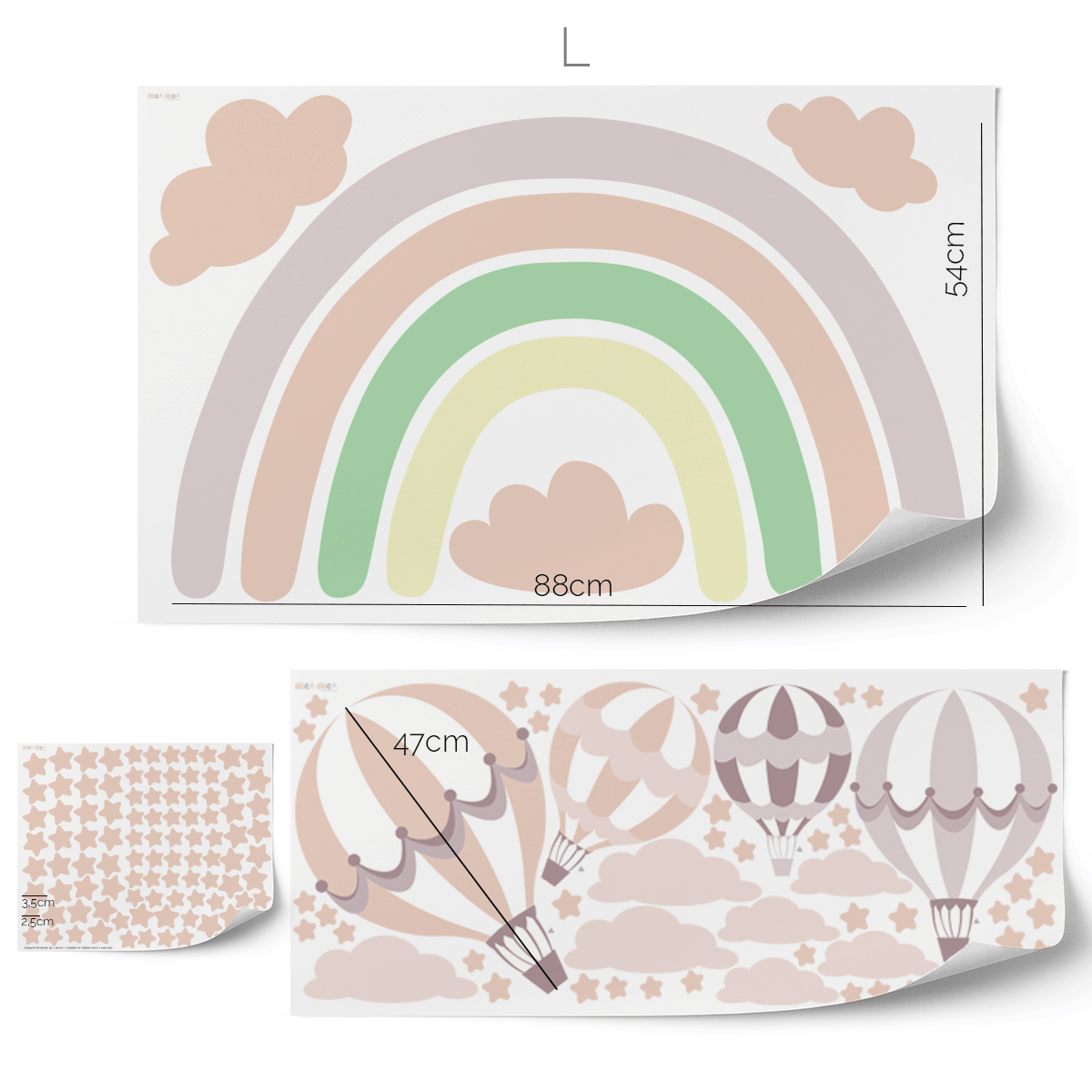 Rainbow wall sticker (Pastel)