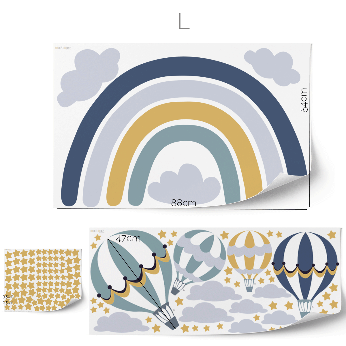 Rainbow wall sticker (Blue)