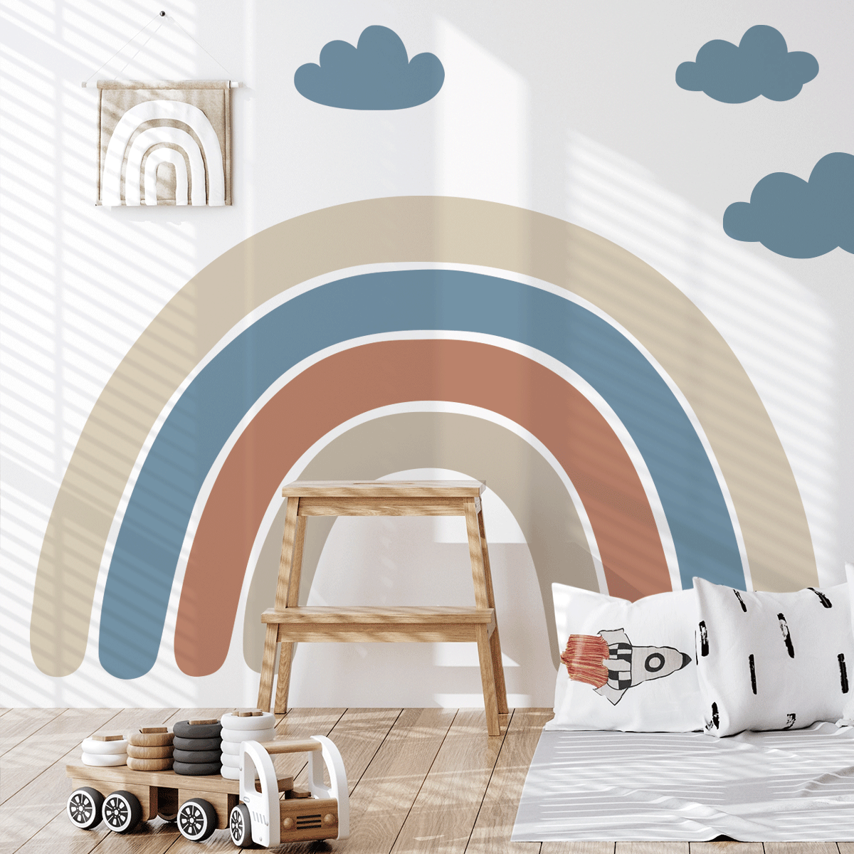 Rainbow wall sticker (Soft blue)