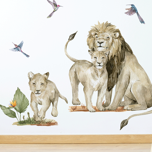 Jungle wall stickers -  Lions safari
