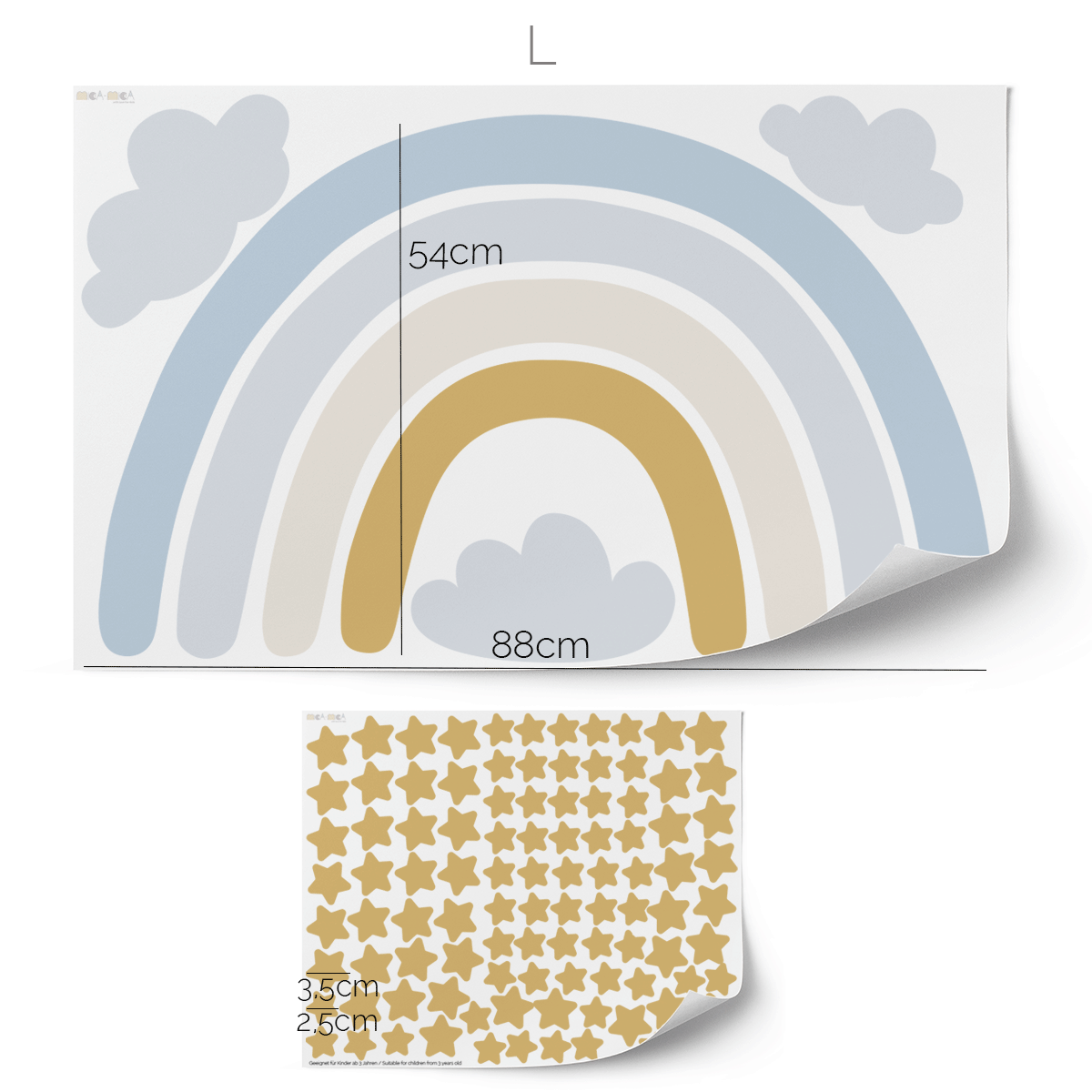 Rainbow wall sticker Mustard