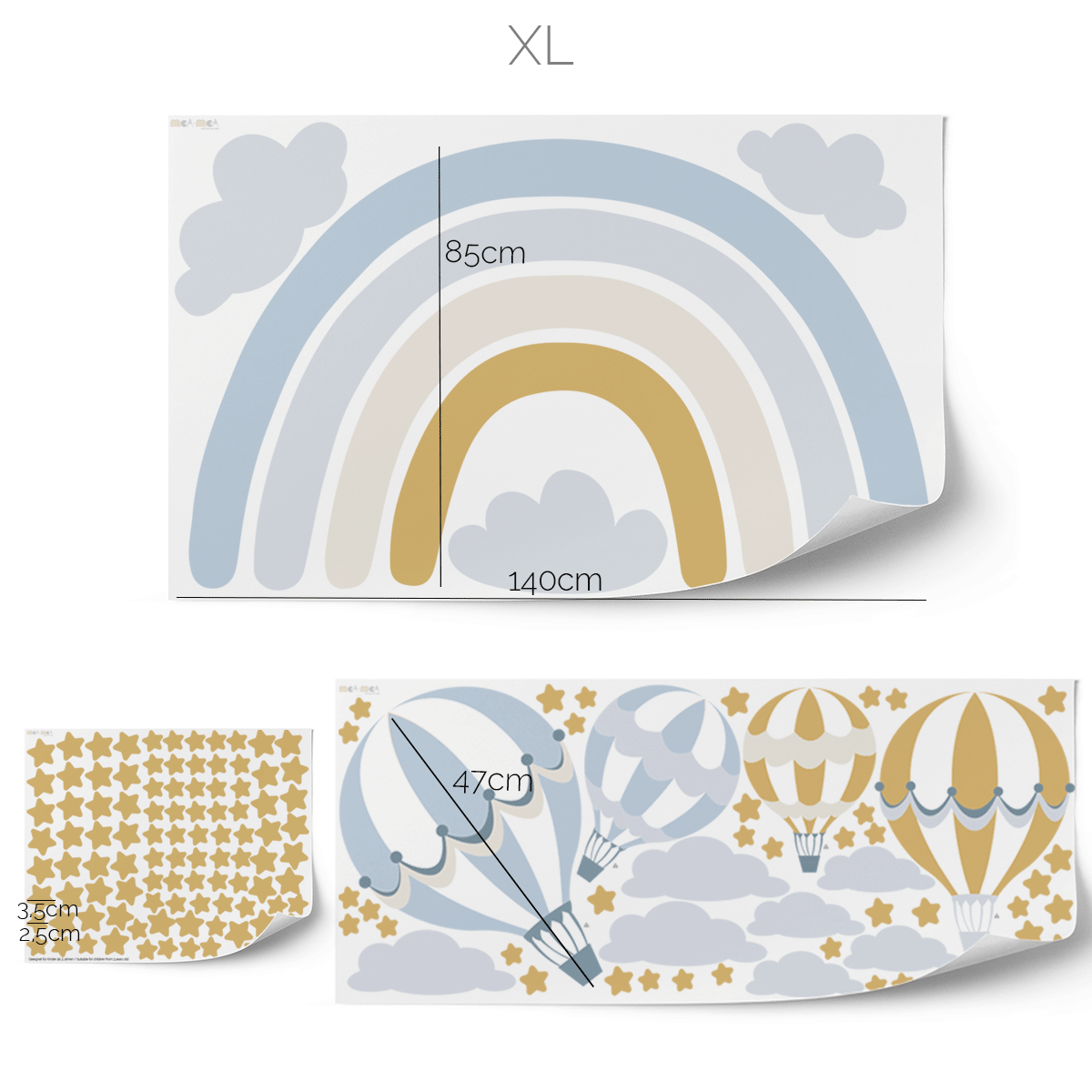 Rainbow wall sticker Mustard