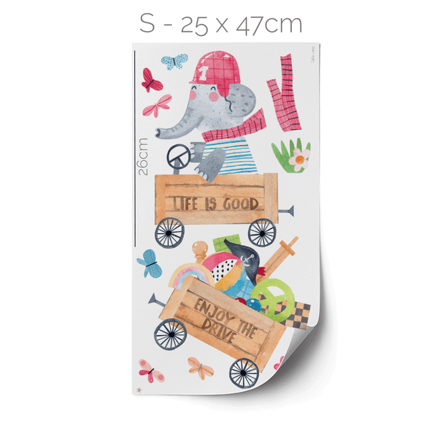 Animal wall stickers - 'Life is good' Elephant