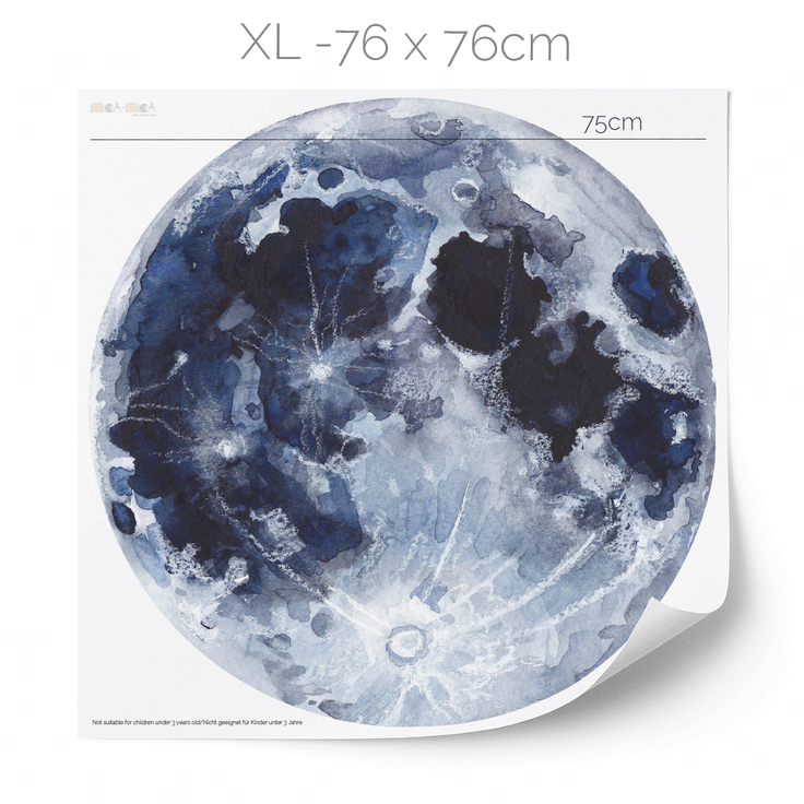 Space wall sticker - Moon with stars