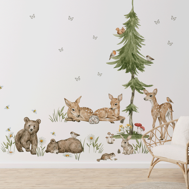 Woodland wall stickers - Magical forest - bears
