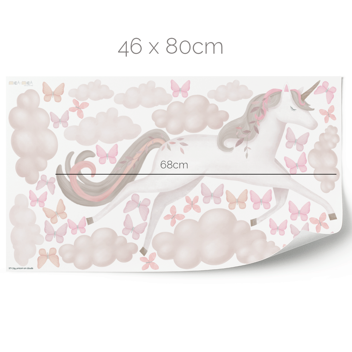 Unicorn wall stickers - Magical unicorn on clouds