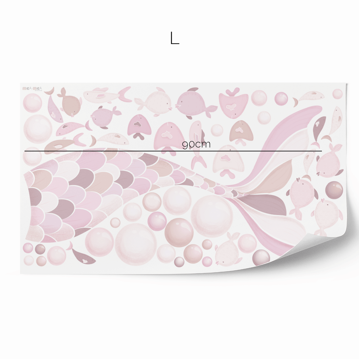 Cheeky mermaid tail wall stickers - Dusty rose