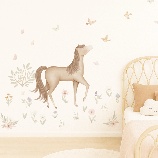 Wall stickers - Horse in flower meadow