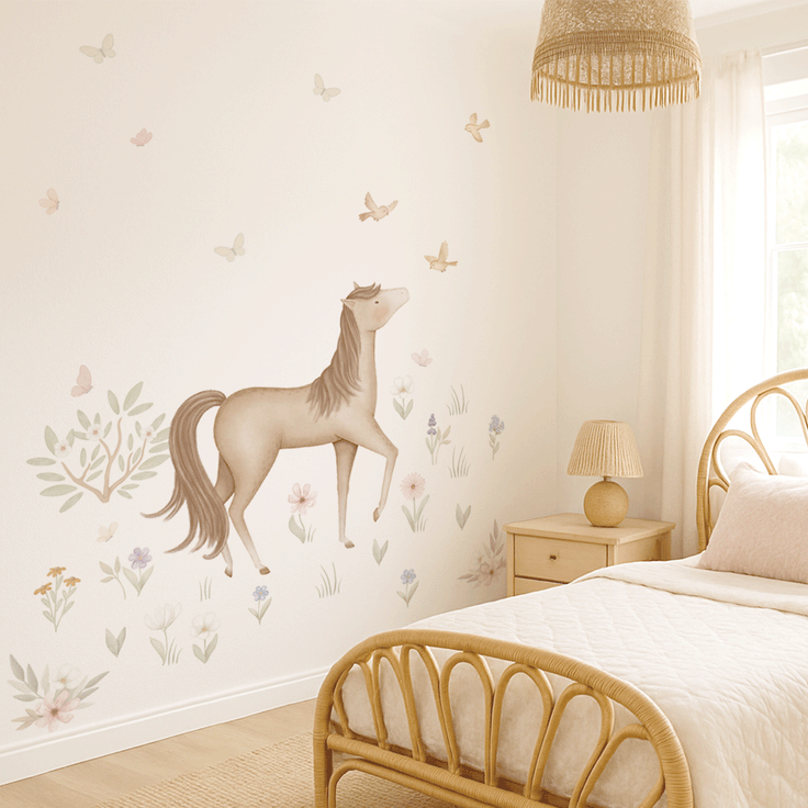 Wall stickers - Horse in flower meadow