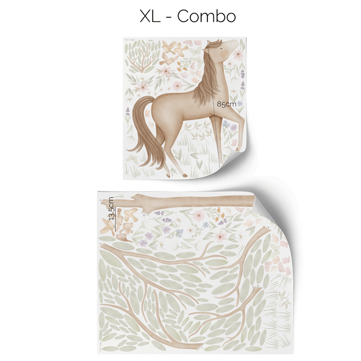 Wall stickers - Tree with flower meadow