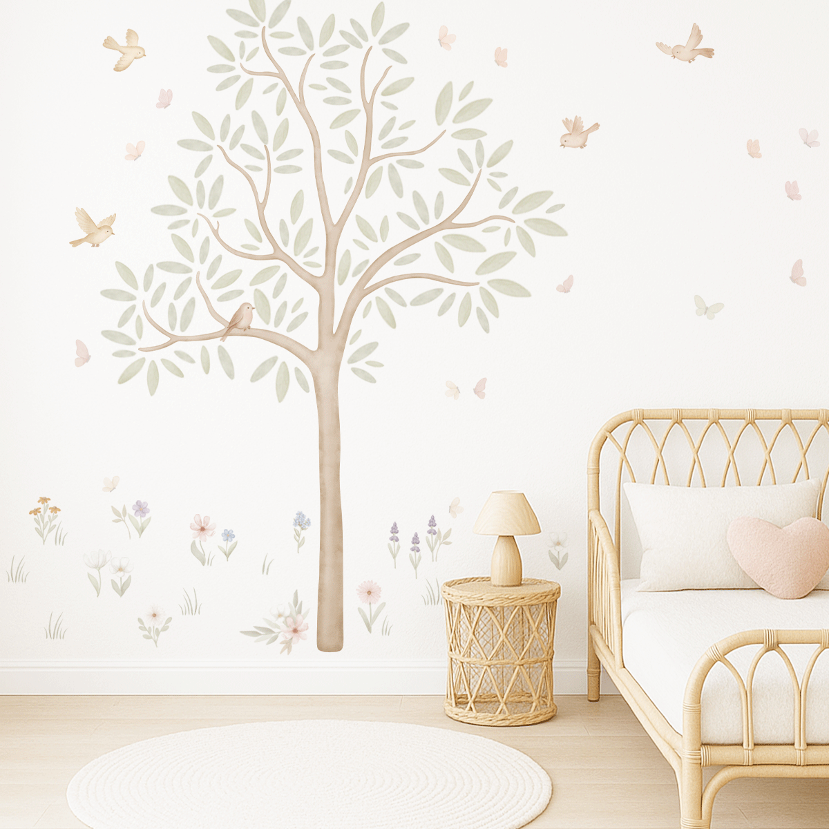 Wall stickers - Tree with flower meadow